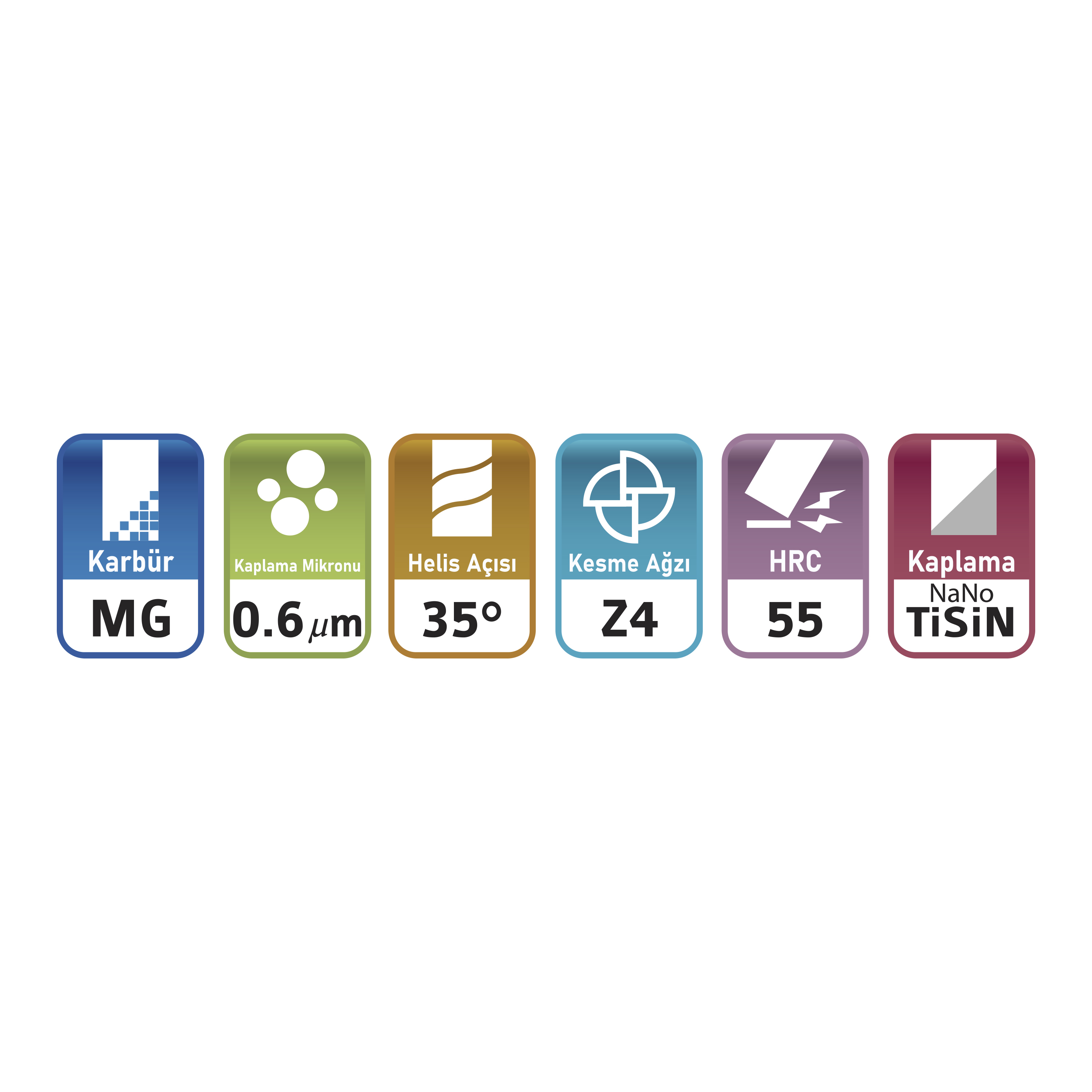 HOFFEN 55 HRC 4 AĞIZLI KÖŞE RADİUS KARBÜR FREZE